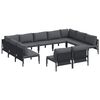 vidaXL Set de canapele pentru grădină 11 buc. Negru Oțel