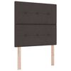 vidaXL Cadru de pat cu headboard Maro &icirc;nchis 90 x 200 cm țesătură