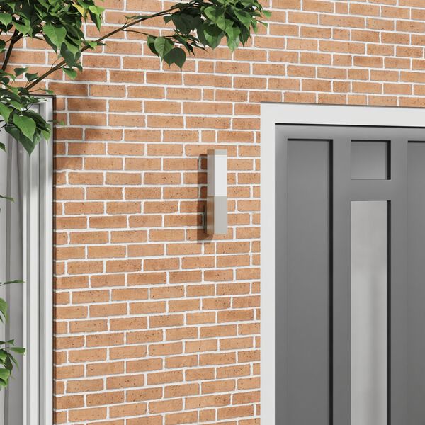 vidaXL Aplică de perete pentru exterior Argintiu 10.5 x 6 x 35 cm