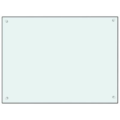 vidaXL Panou antistropi de bucătărie, alb, 80x60 cm, sticlă securizată