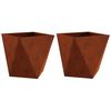 vidaXL Jardinieră 2 pcs Ruginit 40 x 40 x 40 cm