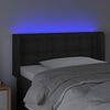 vidaXL Tăblie de pat cu LED, negru, 83x16x78/88 cm, piele ecologică