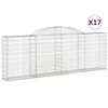 vidaXL Coșuri gabion arcuite 17 buc, 300x30x100/120 cm fier galvanizat