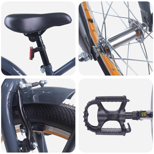 vidaXL Bicicletă pentru Copii 18 Inci pentru 5-7 ani Gri &icirc;nchis