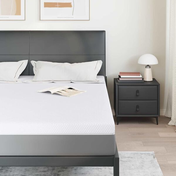 vidaXL Suport pentru saltea Alb 200 x 200 cm Material jacquard