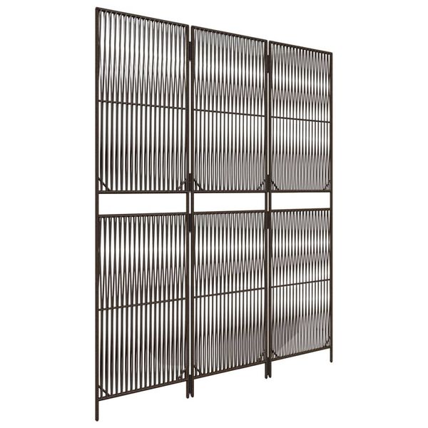 vidaXL Separator de cameră cu 3 panouri, maro, poliratan