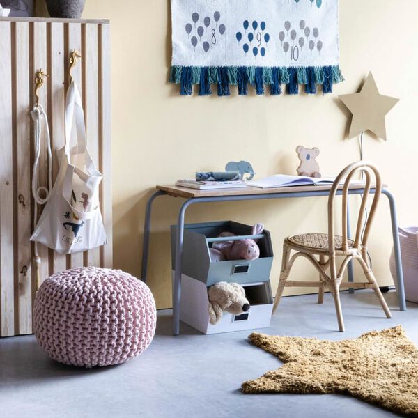 KidsDepot Pouf &bdquo;Bundy&rdquo;, 40x32 cm, roz, bumbac