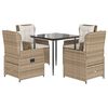 vidaXL Set mobilier de grădină cu perne, 5 piese, bej, poliratan