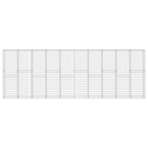 vidaXL Perete gabion cu capace, 600 x 30 x 200 cm, oțel galvanizat