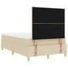 vidaXL Pat cu arcuri cu headboard Crem 120 x 190 cm țesătură