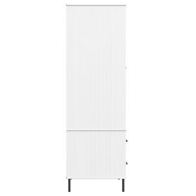 vidaXL Șifonier cu picioare metalice OSLO, alb, 90x55x172,5 cm, lemn