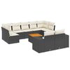 vidaXL Set canapele de grădină cu perne, 10 piese, negru, poliratan
