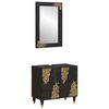 vidaXL Set dulap baie 2 buc. Negru 62 x 33 x 58 cm Lemn de mango solid