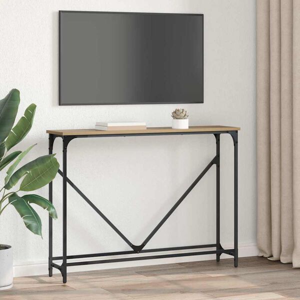 vidaXL Masă de consolă Stejar Artizanal 102 x 23 x 75 cm Lemn compozit