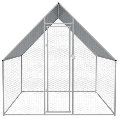 vidaXL Coteț de păsări pentru exterior, 2x2x1,92 m, oțel galvanizat