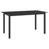 vidaXL Masă de grădină, negru, 150x90x74 cm, aluminiu și sticlă