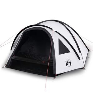 vidaXL Cort camping cupolă 4 persoane alb, țesătură opacă, impermeabil