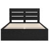 vidaXL Cadru de pat cu headboard Negru 160 x 200 cm Lemn de pin masiv