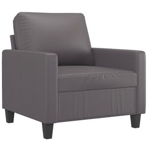 vidaXL Canapea de o persoană, gri, 60 cm, piele ecologică