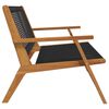 vidaXL Mobilier de grădină Negru 122 x 78 x 73cm Lemn masiv de acacia