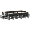vidaXL Set mobilier de grădină cu perne, 15 piese, negru, poliratan