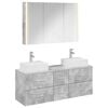 vidaXL Set de mobilier pentru baie 4 pcs Gri Beton