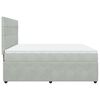 vidaXL Pat box spring cu saltea, gri deschis, 200x200 cm, catifea