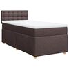vidaXL Pat box spring cu saltea, maro &icirc;nchis, 90x190 cm, textil