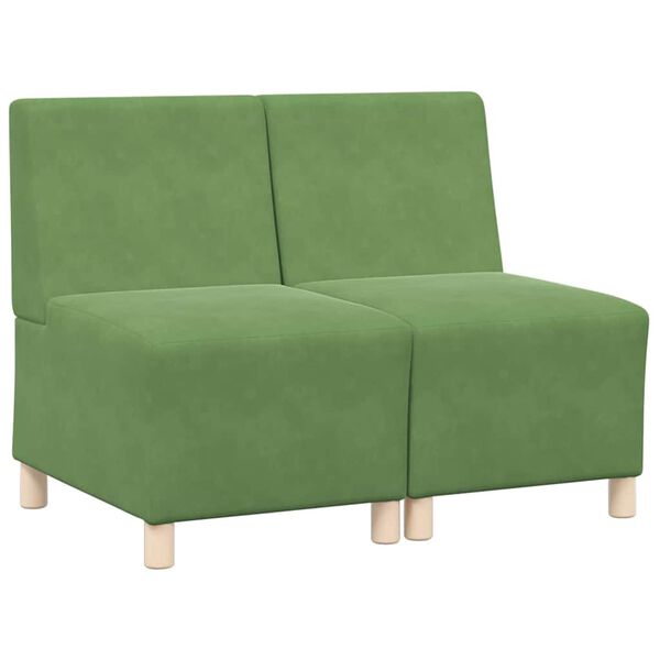 vidaXL Unitate Sofa Modulară Fără Brațe 2 pcs Verde deschis