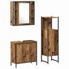 vidaXL Set de mobilier pentru baie cu raft 3 pcs Maro Lemn compozit