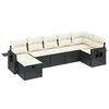 vidaXL Set canapele de grădină cu perne, 7 piese, negru, poliratan