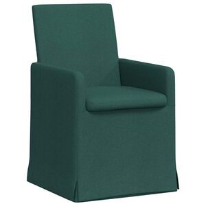 vidaXL Scaune de dining 2 buc. Țesătură Verde &icirc;nchis 57 x 68 x 94 cm