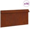 vidaXL Gard pentru melci 16 buc. 50 x 3,5 x 25 cm Ruginit