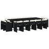 vidaXL Set mobilier de grădină cu perne, 15 piese, negru, poliratan
