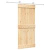 vidaXL Ușă glisantă Natural și Alb 90 x 210 cm Lemn de Pin Solid
