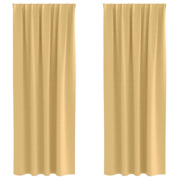 vidaXL Perdele Opaque cu Inel 2 pcs Bej 225 x 140 cm Poliester