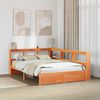 vidaXL Pat bibliotecă cu headboard 2 pcs Maroniu cerat 200 x 140 cm