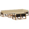 vidaXL Set de canapele de exterior cu pernă 9 pcs Natural și Bej