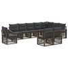 vidaXL Set de canapele pentru grădină 10 pcs Gri poliratan