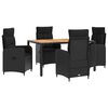 vidaXL Set dining pentru exterior 5 buc. Negru
