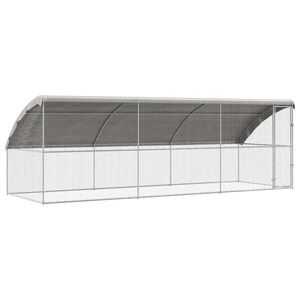 vidaXL Cușcă pentru găini cu 1 ușă 3 buc. Argintiu 600x200x200cm