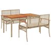 vidaXL Set mobilier de grădină cu perne, 3 piese, bej, poliratan
