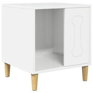 vidaXL Casă pentru c&acirc;ini Alb Lucios 44 x 42 x 49 cm Lemn prelucrat