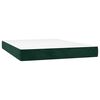 vidaXL Pat box spring cu saltea, verde &icirc;nchis, 140x190 cm, catifea