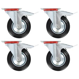 vidaXL Roți pivotante cu fr&acirc;ne duble, 4 buc., 160 mm