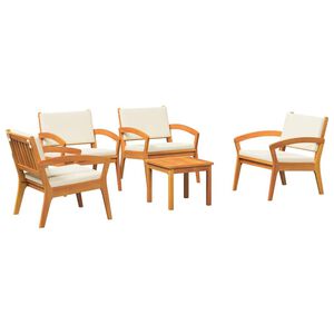 vidaXL Set bistro 5 buc. Maro Poliester