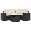 vidaXL Set mobilier de grădină cu perne, 5 piese, negru, poliratan