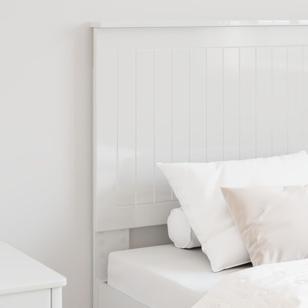 vidaXL Tăblie cap cu headboard Alb Lucios 75 cm Lemn compozit