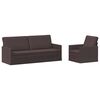 vidaXL Set de canapea 2 pcs Maro &icirc;nchis Țesătură