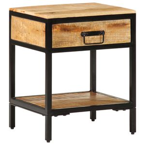 vidaXL Noptieră Maro 40 x 35 x 50 cm Lemn de mango masiv și metal